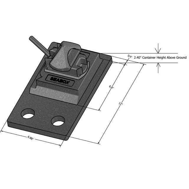 SB1470.SPR - Deck Mount Twistlock with Side Plate, 2 Hole (RH)